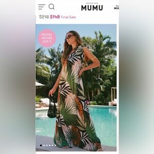 Show Me Your MuMu Tropical Leaf Maxi Dress